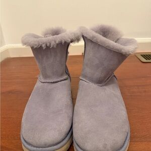 UGG Lavender Suede Shearling Mini Booties